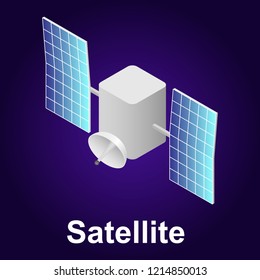 Satellite icon. Isometric of satellite vector icon for web design