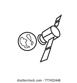 satellite icon line art