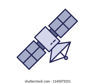 Satellite icon. Line colored vector illustration. Isolated on white background.