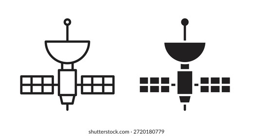 Ícone de satélite em design de linha. Vetor de ícone simples