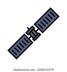 Satellite icon line isolated on white background. Black flat thin icon on modern outline style. Linear symbol and editable stroke. Simple and pixel perfect stroke vector illustration