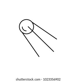 Satellite icon in line style. Space illustration with satellite in white background. Element for space design. Science space object.