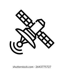 Ilustración vectorial de línea de icono de satélite