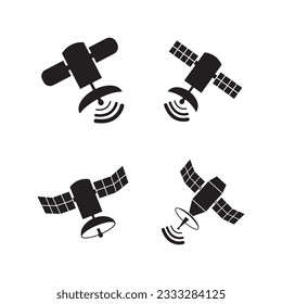 satellite icon logo vector design template