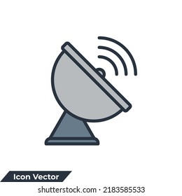 Satellitensymbol, Vektorgrafik. Antennensymbolvorlage für grafische und Web-Design-Kollektion