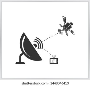 Satellite icon. modern navigation and communication on white background