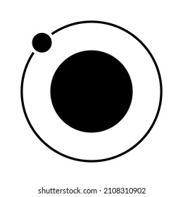 Satellite icon. Moon or satellite on its orbit around planet or star. Vector Illustration