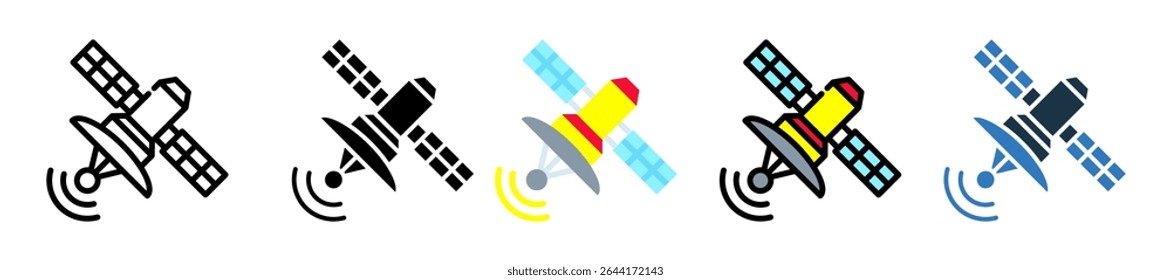Satellitensymbol, Vektorgrafik mit mehreren Stilen