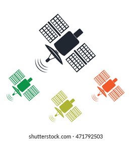 Satellite icon on the background