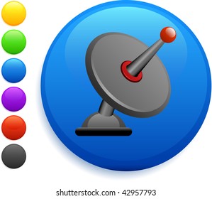 icono satelital en el botón de internet redondo ilustración vectorial original 6 versiones de color incluidas