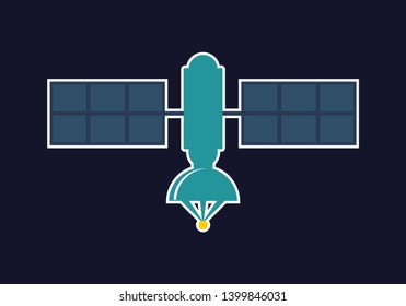 Satellite icon on space logo