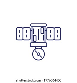 satellite icon on white, line vector