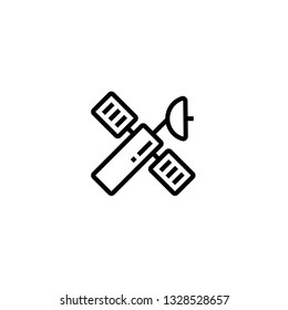 satellite icon, outline black style
