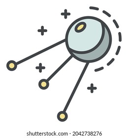 Satellite icon. Outline satellite vector icon color flat isolated on white