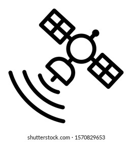 satellite icon outline vector design 