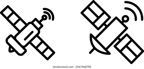 "Satellite Icon Representing Communication, Space Technology, and Global Connectivity in Modern Design"