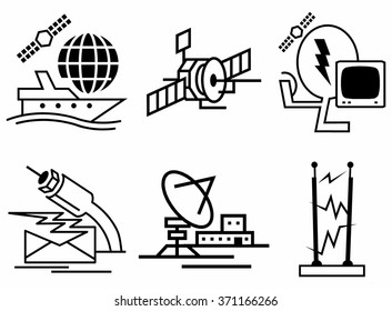 Satellite icon set