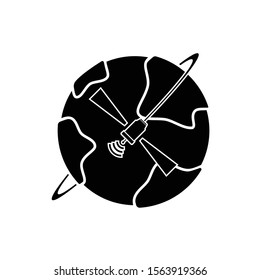 Satellite Icon Set Communication technology A variety of forms Isolated vector illustration
