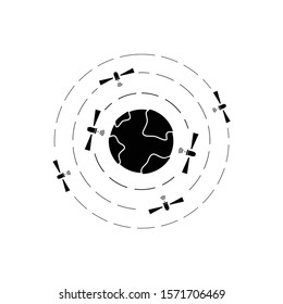 Satellite Icon Set Communication technology A variety of forms Isolated vector illustration