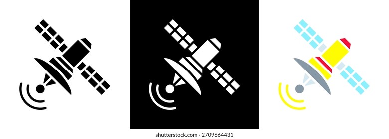 Ilustração do vetor de Glifos do Conjunto de Ícones de Satélite