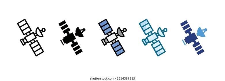 Satellite Icon Set Multiple Style Collection