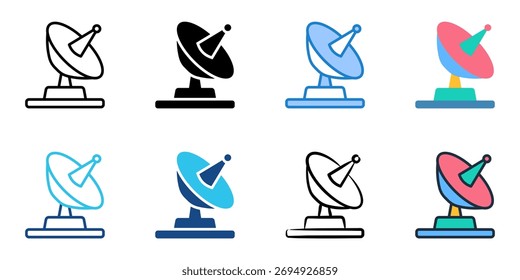 Satellite icon set multiple style collection 
