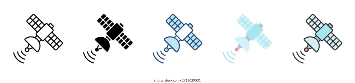 Satellite Icon Set Multiple Style Collection