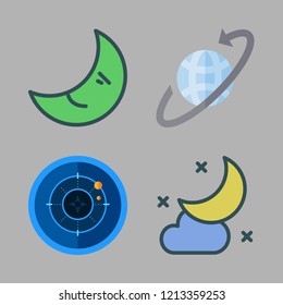 satellite icon set. vector set about radar, worldwide and moon icons set.