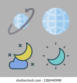 satellite icon set. vector set about worldwide and moon icons set.