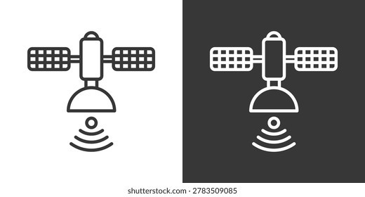 Satellite Icon Set Vector Collection Isolated In Black And White