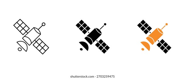 Satellite icon set vector on white background.
