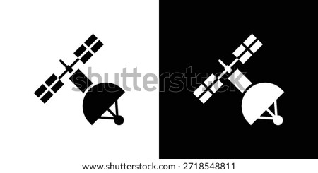 Satellite icon silhouette vector illustration isolated flat style
