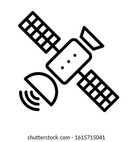 Satellite icon. Simple design. Line vector. Isolate on white background.