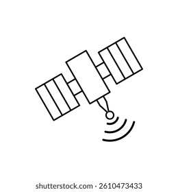satellite icon, simple flat style, illustration, logo sign symbol pictogram template, for ui or ux isolated on white for mobile app, editable