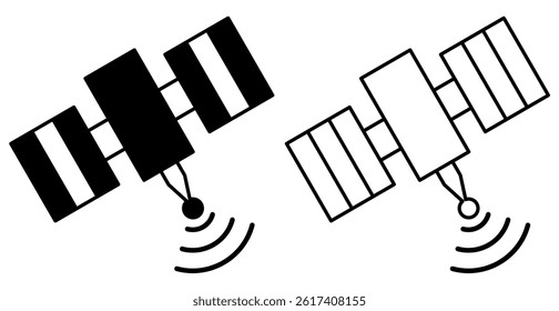 satellite icon, simple flat style, illustration, logo sign symbol pictogram template, for ui or ux isolated on white for mobile app, editable