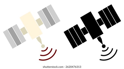 satellite icon, simple flat style, illustration, logo sign symbol pictogram template, for ui or ux isolated on white for mobile app, editable