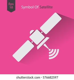 Satellite Icon. Simple Flat Symbol. Vector Illustration