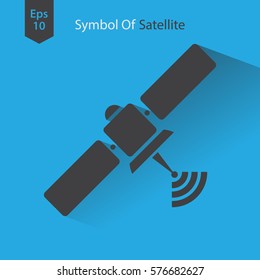 Satellite Icon. Simple Flat Symbol. Vector Illustration