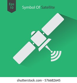 Satellite Icon. Simple Flat Symbol. Vector Illustration