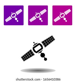 icono de satélite . Simple glifo vector de espacio púrpura establecido para UI y UX, sitio web o aplicación móvil