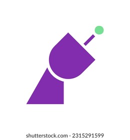 Satelliten-Symbol solide violett grüne Farbe Universum Vektorelement und Symbol perfekt.