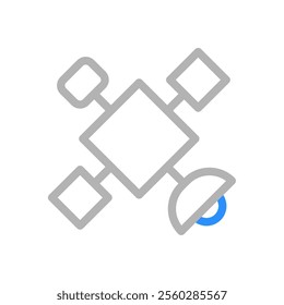 Satellite icon, space communication technology concept, vector illustration.