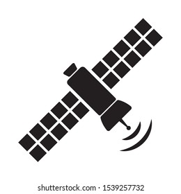 Satellite icon, space satellite symbol isolated.