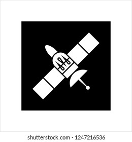 Satellite Icon, Space Satellite Icon Vector Art Illustration