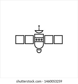 Satellite Icon, Space Satellite Icon Vector Art Illustration