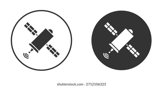 Símbolo de ícone de satélite em estilo sólido.