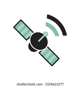 Icono de satélite. Símbolo tecnológico. Ilustración vectorial.