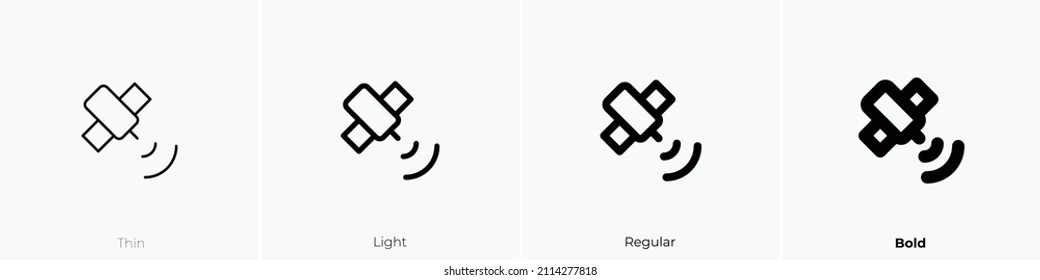 satellite icon. Thin, Light Regular And Bold style design isolated on white background