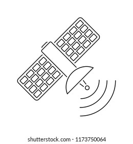 Satellite icon. Thin line design. Vector illustration.