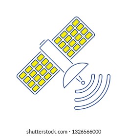 Satellite icon. Thin line design. Vector illustration.
